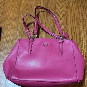 Coach Pink Leather Shoulder Bag